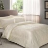 Lenjerie de pat Jacquard Daria crem bumbac satinat, motive complexe jacquard, 6 piese ​