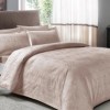 Lenjerie de pat Jacquard Nodus vizon bumbac satinat, motive complexe jacquard, 6 piese ​