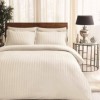 Lenjerie de pat Place cu dungi elegante în nuanțe de crem, din bumbac satinat 100%, set de 6 piese