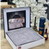 Lenjerie de pat Jacquard satin antracit TAC, bumbac 100%, set de 6 piese, cearșaf de pat și pilotă, fețe de pernă.
