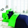 Lenjerie pat pentru 2 persoane Beverly Hills Polo Club, bumbac satinat, 106 Green Dark Blue