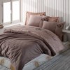 Lenjerie de pat din bumbac satin maro cu logo Beverly Hills Polo Club