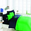 Lenjerie de pat Beverly Hills Polo Club albastru închis și verde din bumbac satinat