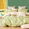Lenjerie de pat percale cu flori și căpșuni, din bumbac 100%, set 3 piese, pat de o persoană, fabricată în România
