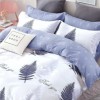 Lenjerie de pat percale ferigi albastre și text Need You din bumbac 100%, set 3 piese, pat de o persoană, fabricată în România