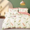 Lenjerie de pat percale cu spice de grâu din bumbac 100%, set de 3 piese.