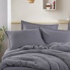 Lenjerie de pat din muselina si bumbac satinat antracit, 100% bumbac , design elegant si respirabil