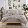 Lenjerie de pat din muselina si bumbac satinat Cappuccino, 100% bumbac , design elegant si respirabil