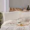 Lenjerie de pat din muselina si bumbac satinat Crem, 100% bumbac , design elegant si respirabil