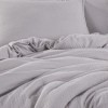Lenjerie de pat din muselina si bumbac satinat Gri deschis, 100% bumbac , design elegant si respirabil