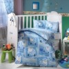 Lenjerie patut bebelusi bumbac 100% poplin, Hobby Home, Little Sheep Blue