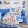 Lenjerie patut bebelusi bumbac 100% poplin, Hobby Home, Tombik Blue