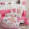 Lenjerie patut bebelusi bumbac 100% poplin, Hobby Home, Tombik Pink