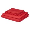 Lenjerie de pat satin TAC Stripe Roșu, 6 piese, bumbac 100%, roșu intens