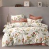 Lenjerie de pat dublu 6 piese cu elastic Flori delicate