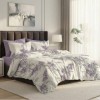Lenjerie pat dublu liliac ralex pucioasa 6 piese design floral mov elegant