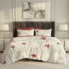 Lenjerie pat dublu stelute ralex pucioasa 6 piese design elegant stelute bordo
