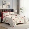 Lenjerie pat dublu stelute ralex pucioasa 6 piese design elegant stelute bordo