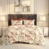 Lenjerie pat dublu trandafiri vintage ralex pucioasa 6 piese design floral crem roz