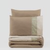 Lenjerie de pat Cotton Box Beldon Mink, bumbac 100% ranforce, broderii rafinate, set 6 piese, culori crem și bej.