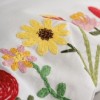 Lenjerie de pat Mina cu broderie florală în culori vii pe fundal alb și cearșafuri roz intens, bumbac ranforce, marca CottonBox.
