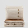 Lenjerie de pat Cotton Box Nomi Beige, bumbac 100% ranforce, broderii elegante, set 6 piese, culori bej și crem.