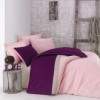 Lenjerie de pat din bumbac 100% ranforce, mov și roz, design modern