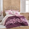 Lenjerie de pat pentru o persoană Hobby Home Dante Martina, bumbac 100% ranforce, design violet și roz, motive florale delicate