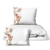 Lenjerii Craciun 3D alb pat dublu cu crengute decorative si fructe rosii, bumbac 100% ranforce, Tisa