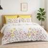 Lenjerie de pat dublu cu flori roz si galbene din bumbac si poliester Elvo - lenjerii 1+1 gratis