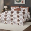 Lenjerie de pat dublu cu inimi si flori din bumbac si poliester Elvo - lenjerii 1+1 gratis