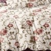 Lenjerie pat dublu model baroc cu trandafiri roz prafuit 1+1 gratis microfibra