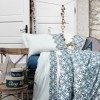 Lenjerie de pat bumbac 100% ranforce Avonni cu design geometric albastru și alb