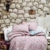 Lenjerie de pat bumbac 100% ranforce Bosanti cu imprimeu floral multicolor pe fundal alb