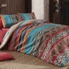 Lenjerie de pat dublu bumbac 100% ranforce cu design etnic multicolor - Bahar Home Adriana