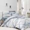 Lenjerie de pat dublu bumbac 100% ranforce albastru și alb cu design geometric abstract - Bahar Home Break Blue