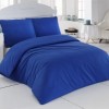 Lenjerie de pat din bumbac ranforce Plain Dark Blue într-o nuanță elegantă de albastru închis