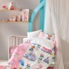 Lenjerie patut bebelusi bumbac 100% ranforce, Cotton Box, Sevimli Seyahat - Pink