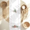 napron craciun cabin bumbac 100% 40x150cm cu cabane si brazi