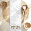 Napron craciun snowy bumbac 100 cu brazi si casute 40x150cm