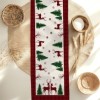 Napron Craciun Santa 40x150cm din bumbac 100% cu reni si brazi