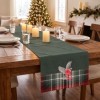 Napron Craciun Checo bumbac 100% verde-rosu cu carouri si accente festive