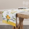 Napron Club Cotton Lemo cu lămâi galbene și frunze verzi, din bumbac 100%, dimensiune 40x150cm.