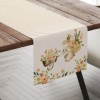 Napron 40x150 cm bumbac 100% Londy cu iepuras si carucior cu flori de primavara