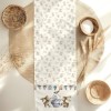 Napron decorativ 40x200 cm bumbac 100 model Feta cu iepurasi ghirlanda si imprimeu jucaus