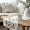 Napron decorativ 40x200 cm bumbac 100 model Feta cu iepurasi ghirlanda si imprimeu jucaus