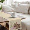 Napron Paste 40x150 cm bumbac 100%, model cu iepuraș, ou de Paște și ramuri de salcie – Club Cotton Maddi