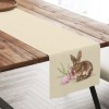 Napron Paste 40x150 cm bumbac 100%, model cu iepuraș, ou de Paște și ramuri de salcie – Club Cotton Maddi