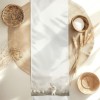 Napron decorativ 40x150 cm bumbac 100 model Cleos cu iepuras si decor rustic natural