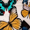 Lenjerie de pat dublu cu imprimeu 3D de fluturi colorați pe fundal alb. Lenjerii de pat 1+1 gratis.